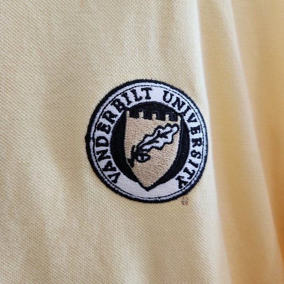 NWT Vanderbilt University College Yellow Logo 100% Cotton Polo XL - Picture 4 of 10